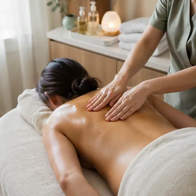 Therapeutic Back Massage in Calm Wellness Clinic