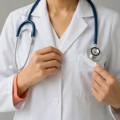 Close Up Stethoscope on White Coat