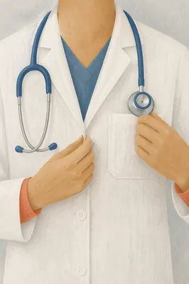 Close Up Stethoscope on White Coat