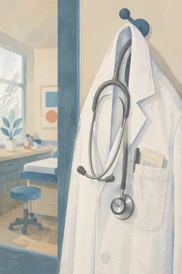 Close Up Stethoscope on White Coat