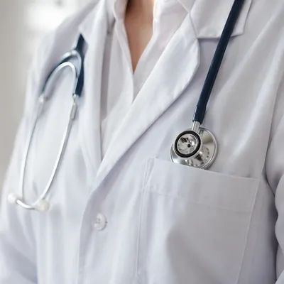 Close Up Stethoscope on White Coat