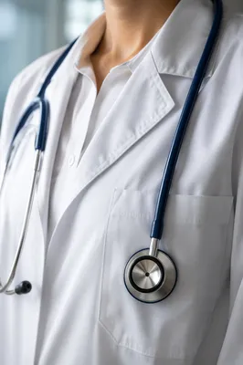 Close Up Stethoscope on White Coat