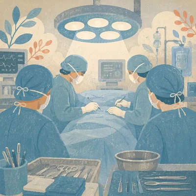 Calm Surgical Team in Modern Operating Room
