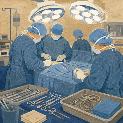 Focused Surgical Team in Operating Room