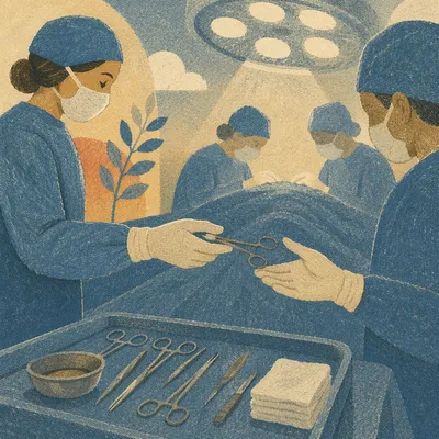 Compassionate Surgical Team in Operating Room