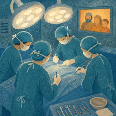 Compassionate Surgical Team in Operating Room