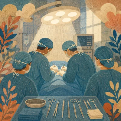 Compassionate Surgical Team in Operating Room
