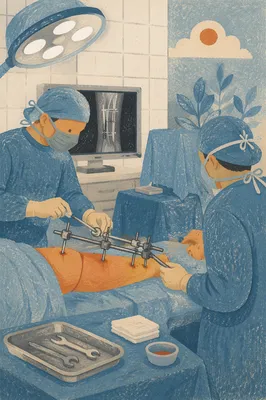 Orthopedic Surgery Team in Sterile Operating Room