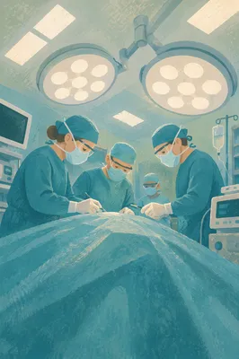 Calm Surgical Team in Teal Operating Room