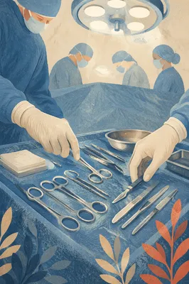 Surgical Team Preparing Instruments in Operating Room