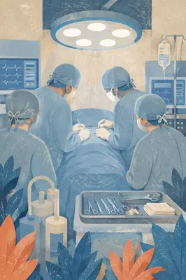 Calm Surgical Team in Operating Room