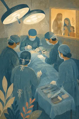 Compassionate Surgical Team in Modern Operating Room