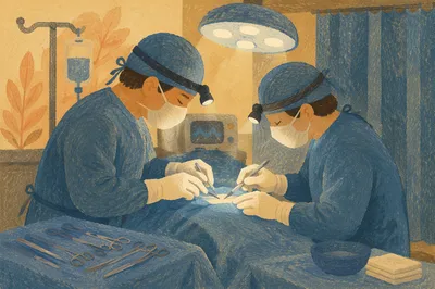 Sterile Surgical Team in Operating Room