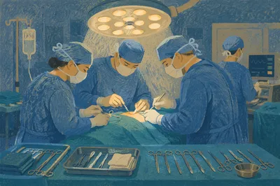 Surgical Team Working in Operating Room