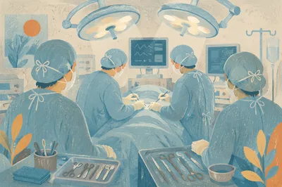 Calm Surgical Team in Modern Operating Room