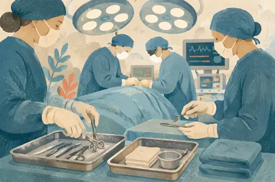 Focused Surgical Team in Operating Room