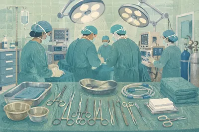 Focused Surgical Team in Operating Room