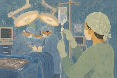 Focused Surgical Team in Operating Room