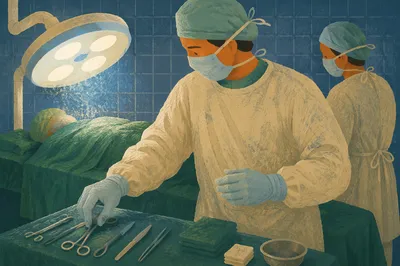 Focused Surgical Team in Operating Room