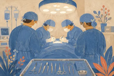 Calm Surgical Team in Modern Operating Room