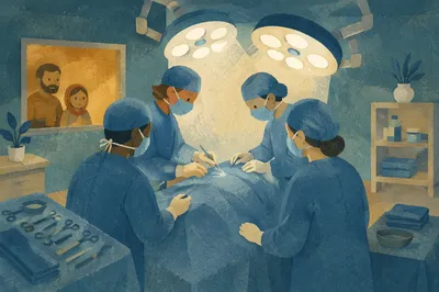 Compassionate Surgical Team in Operating Room