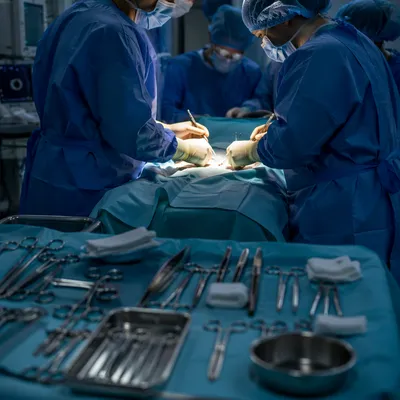 Surgical Team in Sterile Operating Room