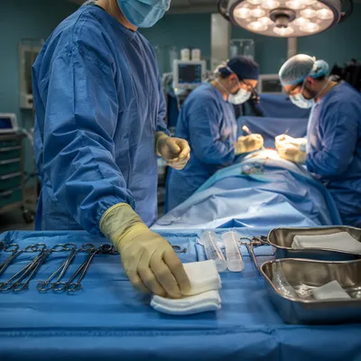 Surgical Team Working in Modern Operating Room