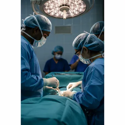 Focused Surgical Team in Operating Room