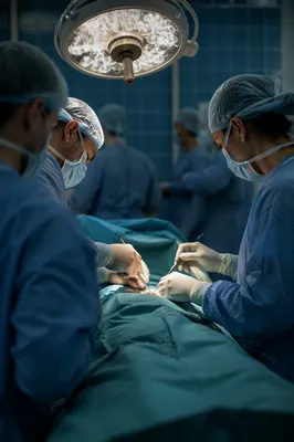 Focused Surgical Team in Operating Room