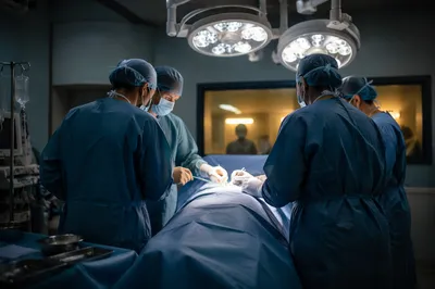 Compassionate Surgical Team in Modern Operating Room