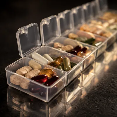 Weekly Vitamin Pill Organizer Close-Up