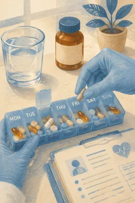 Weekly Vitamins and Pills Medical Still Life