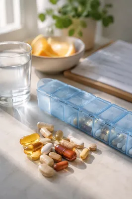 Organized Daily Vitamins and Pill Organizer