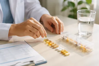 Morning Vitamin Organizer on Clinic Desk