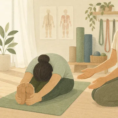 Peaceful Therapeutic Stretching on Sage Yoga Mat