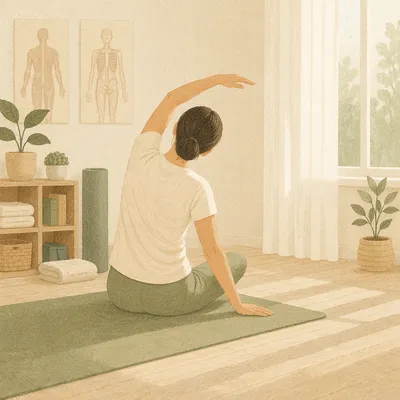 Peaceful Rehabilitation Stretch on Sage Yoga Mat