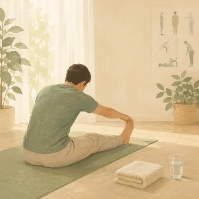 Peaceful Rehabilitation Stretch on Sage Yoga Mat