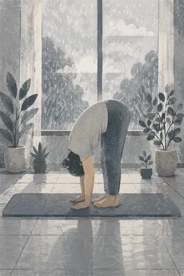 Peaceful Yoga Stretch in Rehab Room
