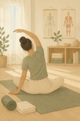 Peaceful Rehabilitation Stretch on Sage Mat
