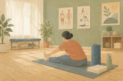 Peaceful Yoga Mat Stretch in Clinic