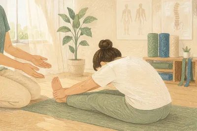 Peaceful Therapeutic Stretching on Sage Yoga Mat