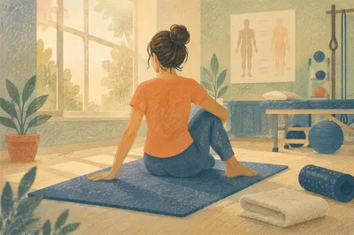 Peaceful Physical Therapy Mat Stretching