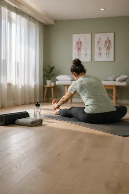 Peaceful Hamstring Stretch in Wellness Clinic