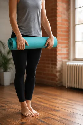 Peaceful Yoga Mat Stretching Preparation