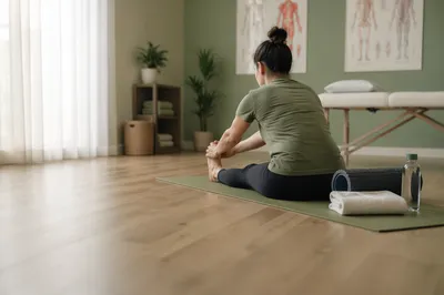 Peaceful Seated Stretch in Wellness Clinic