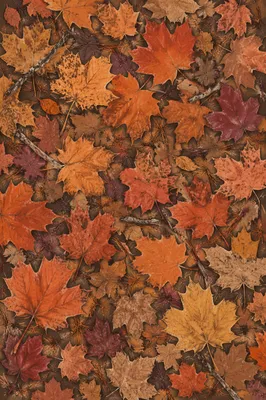 Colorful Autumn Leaves Forest Floor Pattern