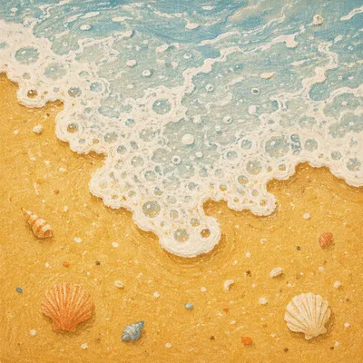 Tropical Wave Over Golden Summer Sand