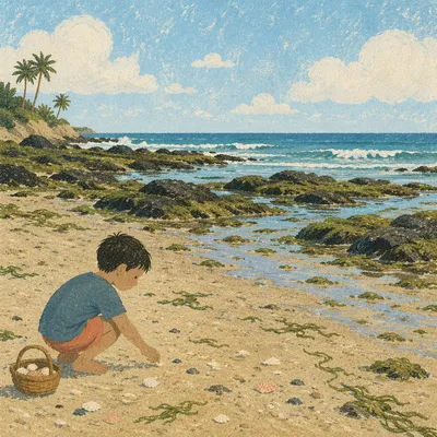 Peaceful Tropical Shoreline With Turquoise Waves