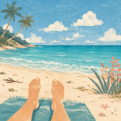Peaceful Tropical Beach Vacation View