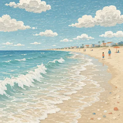 Peaceful Tropical Beach Waves at Summer Shore